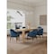 Manhattan Comfort 7-Piece Rockaway 70.86 Dining Set with 6 Carrington Chairs in Natural and Midnight Blue 6-DT02DC089AR-NABL - alternate 1